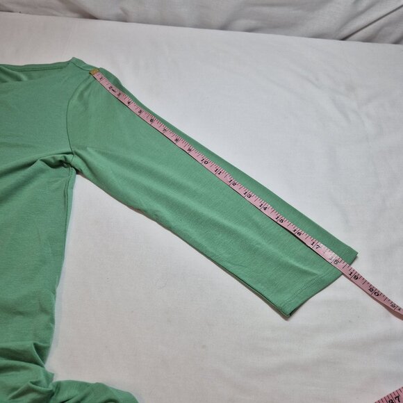 Eileen Fisher Women's Tunic Size XS Boat Neck Slit Side Long Length Top Green 60 - Picture 8 of 10